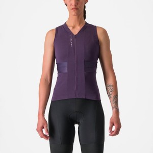 Castelli ANIMA 4 SLEEVELESS Jersey Dames Paars Wit | NYH796820