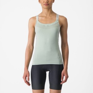 Castelli BAVETTE TOP Jersey Dames Groen Wit | GCT534106