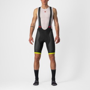 Castelli COMPETIZIONE KIT Korte Broek Met Slabbetje Heren Zwart Lichtgroen | GAX351409