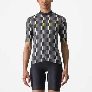 Castelli DIMENSIONE Jersey Dames Zwart Wit Lichtgroen | KGD234879