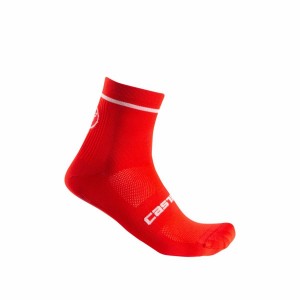 Castelli ENTRATA 9 Sokken Heren Rood | OQW175390