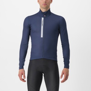 Castelli ENTRATA THERMAL Jersey Heren Blauw Zilver Grijs | UDA937214