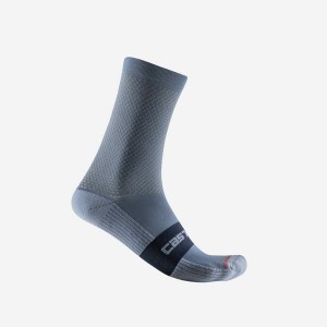 Castelli ESPRESSO 15 Sokken Heren Lichtgrijs Blauw | FOS842706