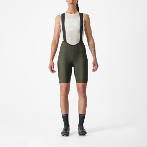 Castelli ESPRESSO W DT Korte Broek Met Slabbetje Dames Diepgroen | FEC829453