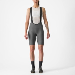 Castelli ESPRESSO W DT Korte Broek Met Slabbetje Dames Grijs | TXC924051