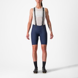 Castelli FREE AERO RC W Korte Broek Met Slabbetje Dames Blauw | OWR623491