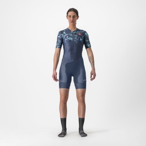 Castelli FREE SANREMO 2 W SHORT SLEEVE Pakken Dames Blauw Lichtturquoise | URM362548