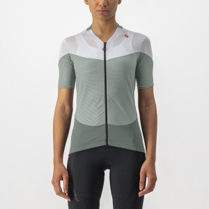 Castelli GRADIENT COLOR BLOCK Jersey Dames Groen Wit | XHM291768