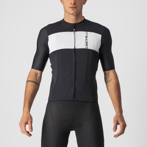 Castelli PROLOGO 7 Jersey Heren Zwart Zilver Grijs Wit | BJW647130