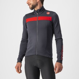 Castelli PURO 3 FZ Jersey Heren Donkergrijs Rood | HSO637294