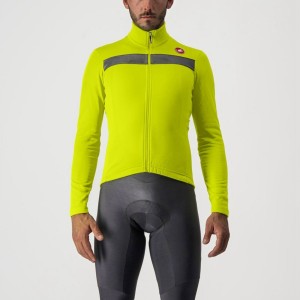 Castelli PURO 3 FZ Jersey Heren Lichtgroen Zilver | PWO406931