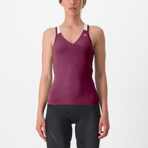 Castelli SOLARIS TOP Jersey Dames Dieppaars Wit | ARQ813967