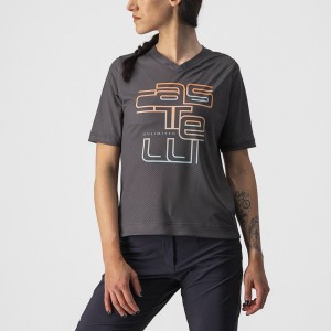 Castelli TRAIL TECH W TEE Jersey Dames Donkergrijs | RIX298341