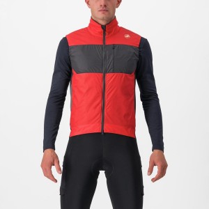 Castelli UNLIMITED PUFFY Vest Heren Rood Donkergrijs | THC754968