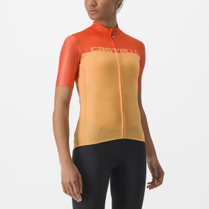 Castelli VELOCISSIMA Jersey Dames Oranje Dieprood | GYW315062