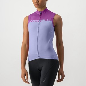 Castelli VELOCISSIMA SLEEVELESS Jersey Dames Paars Wit | GNK106329