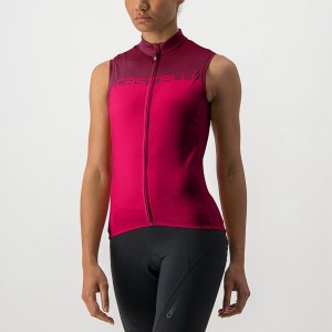 Castelli VELOCISSIMA SLEEVELESS Jersey Dames Rood Bordeaux | FGC523094