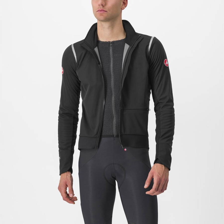 Castelli ALPHA DOPPIO ROS Jassen Heren Zwart Zilver Donker | PXY063512