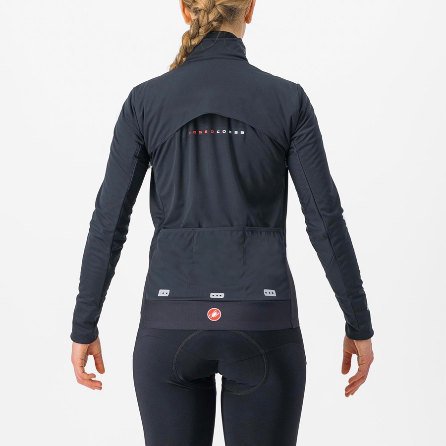 Castelli ALPHA DOPPIO ROS W Jassen Dames Zwart Zilver Donker | YGV587963