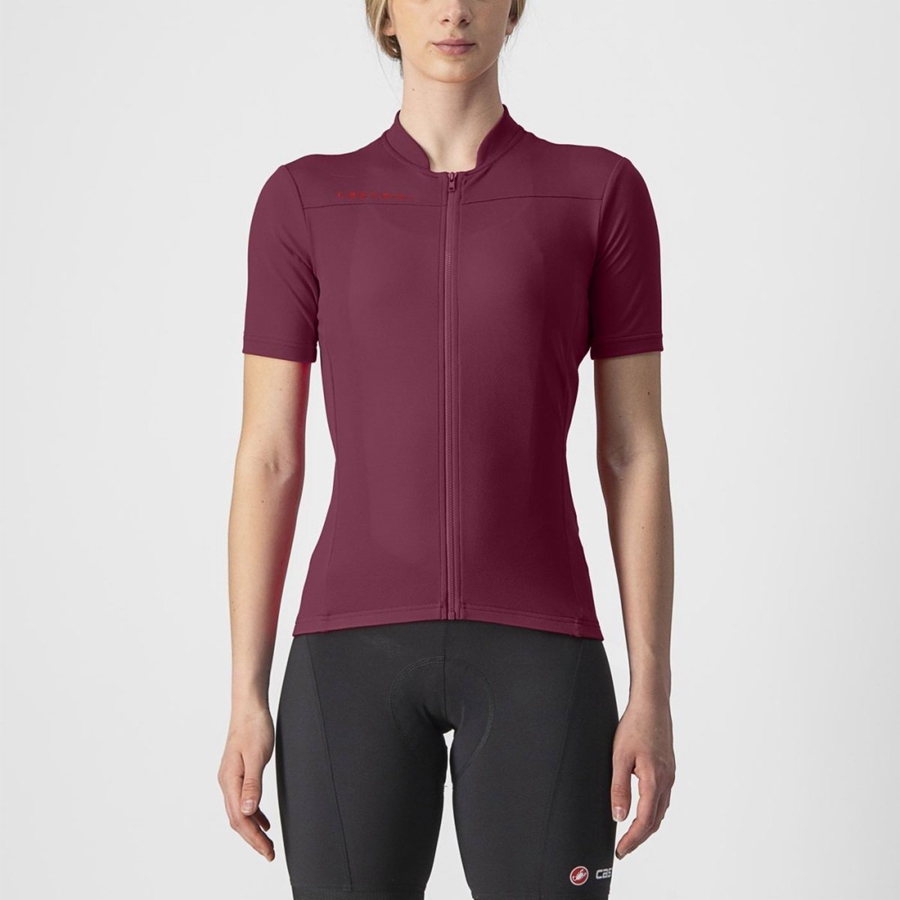 Castelli ANIMA 3 Jersey Dames Bordeaux Rood | BXI537498