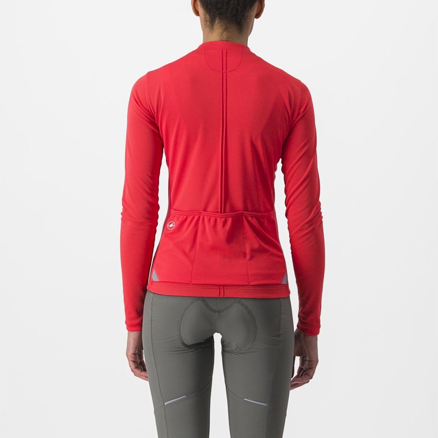 Castelli ANIMA 4 LONG SLEEVE Jersey Dames Rood | PEQ297318