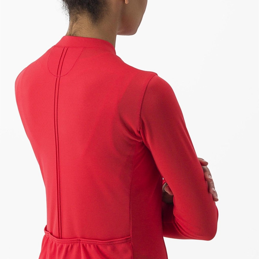 Castelli ANIMA 4 LONG SLEEVE Jersey Dames Rood | PEQ297318