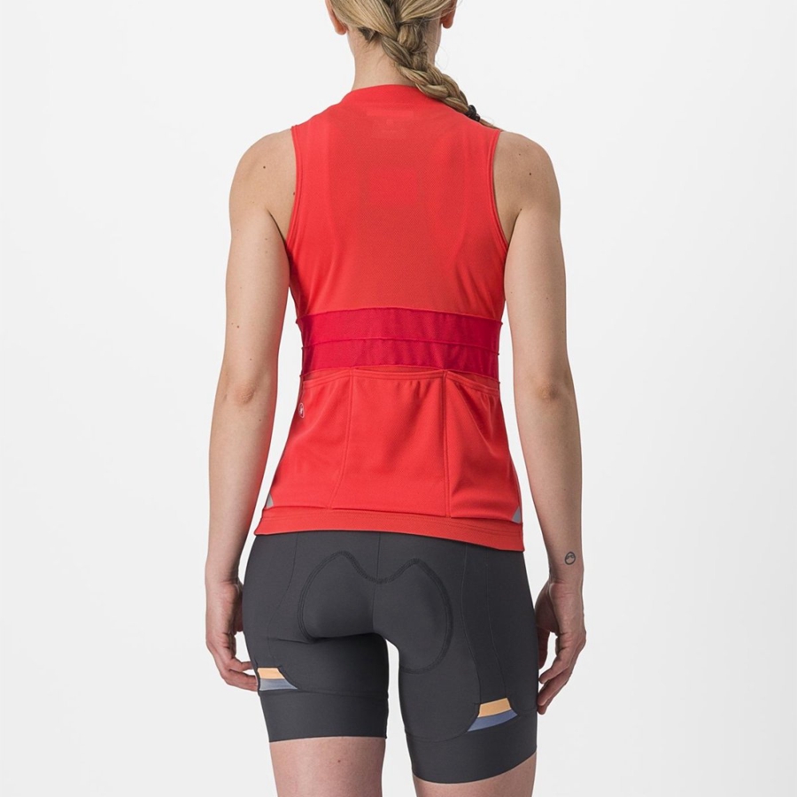 Castelli ANIMA 4 SLEEVELESS Jersey Dames Oranje | WVQ813267