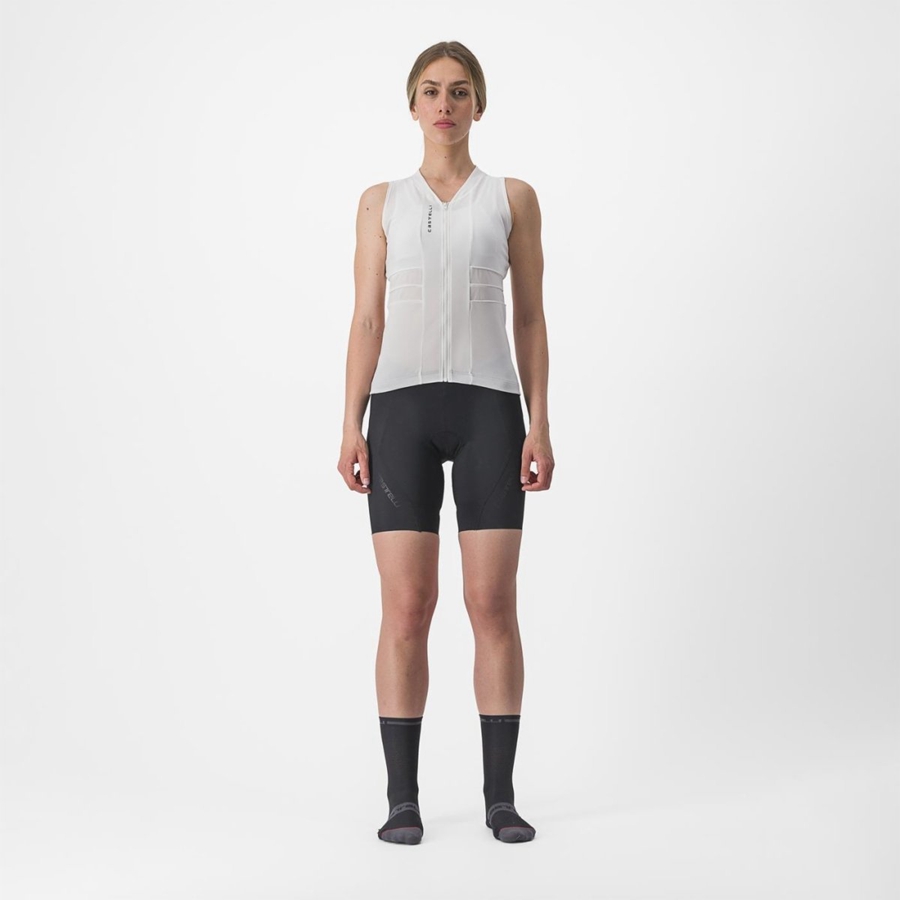 Castelli ANIMA 4 SLEEVELESS Jersey Dames Wit Zwart | QVY859130