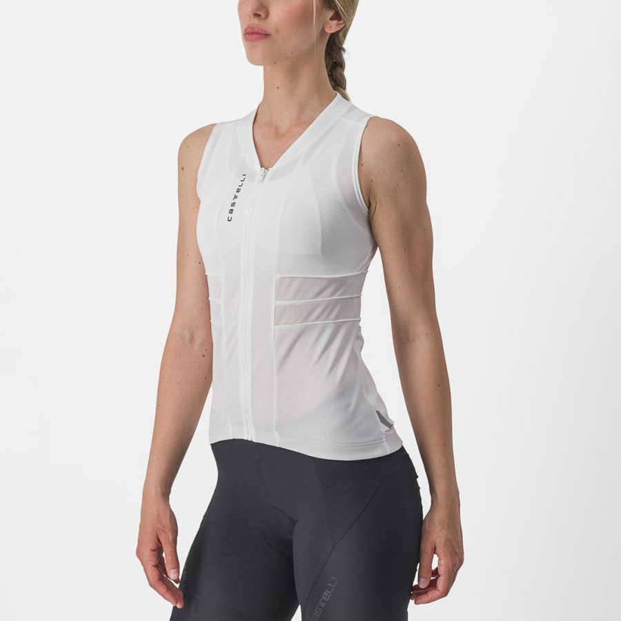 Castelli ANIMA 4 SLEEVELESS Jersey Dames Wit Zwart | QVY859130