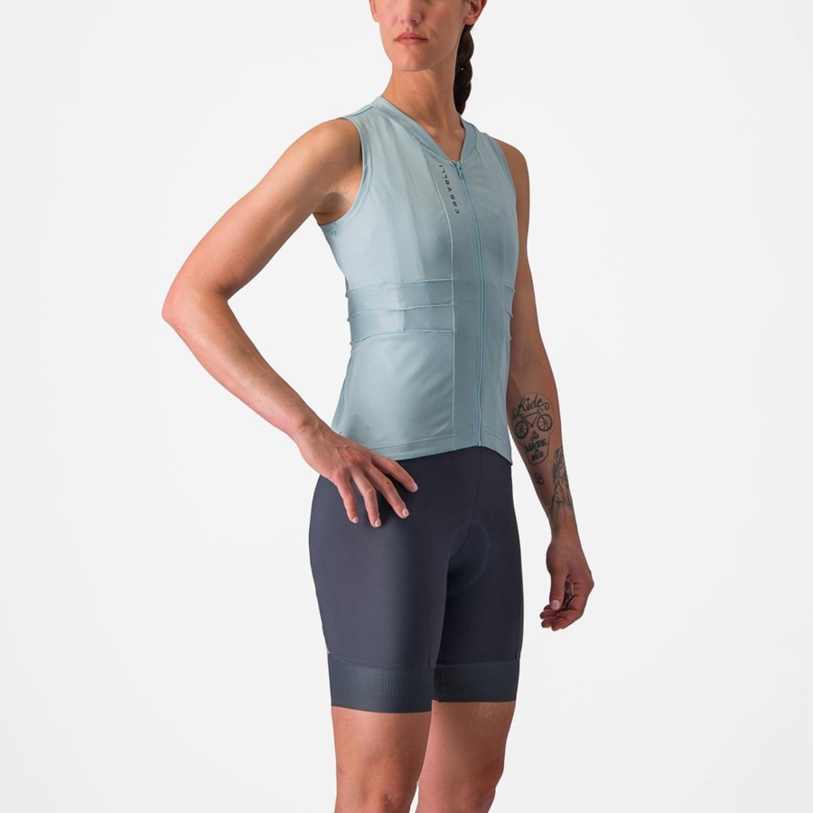 Castelli ANIMA 4 SLEEVELESS Jersey Dames Blauw Donkergrijs Blauw | QOY075261