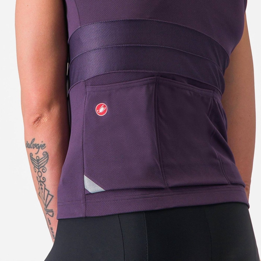 Castelli ANIMA 4 SLEEVELESS Jersey Dames Paars Wit | NYH796820