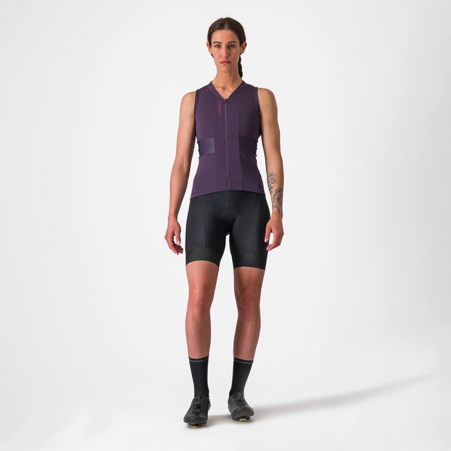 Castelli ANIMA 4 SLEEVELESS Jersey Dames Paars Wit | NYH796820