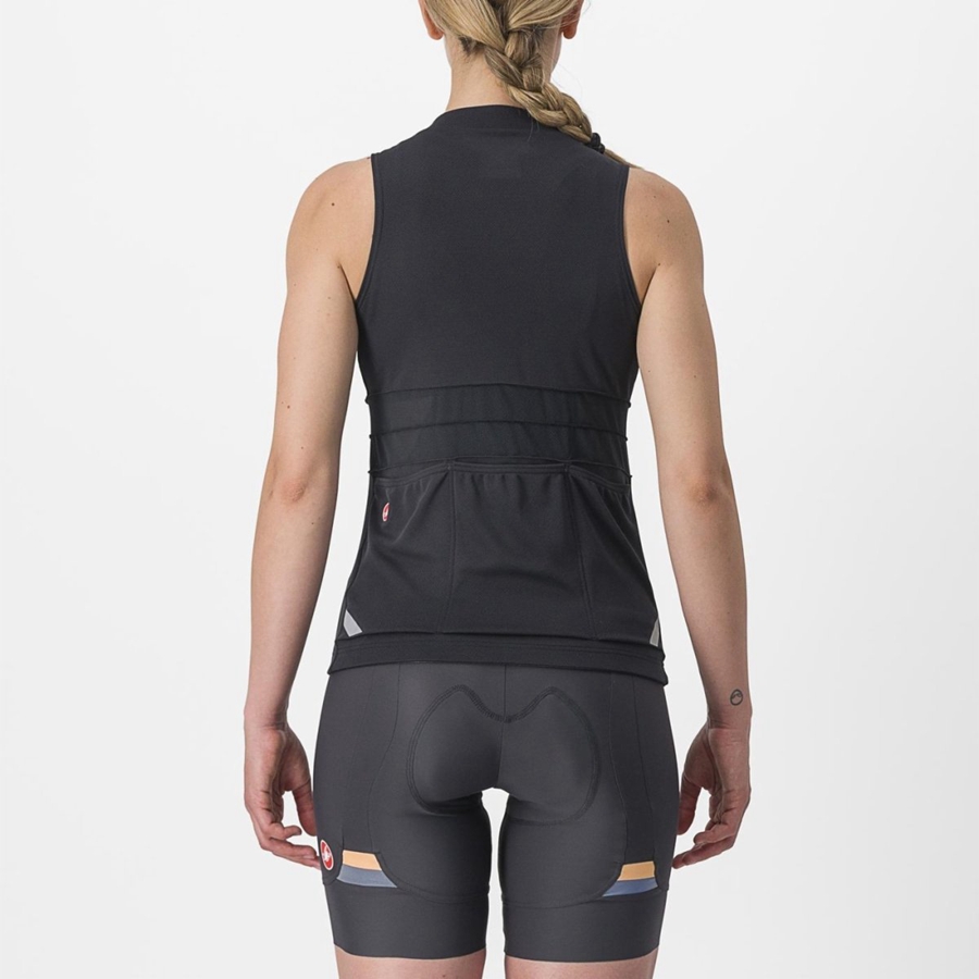 Castelli ANIMA 4 SLEEVELESS Jersey Dames Zwart Wit | PGY062839