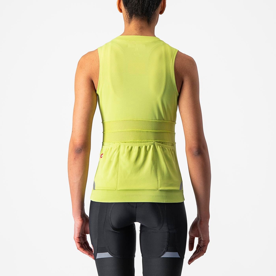 Castelli ANIMA 4 SLEEVELESS Jersey Dames Lichtgroen | QBY178543