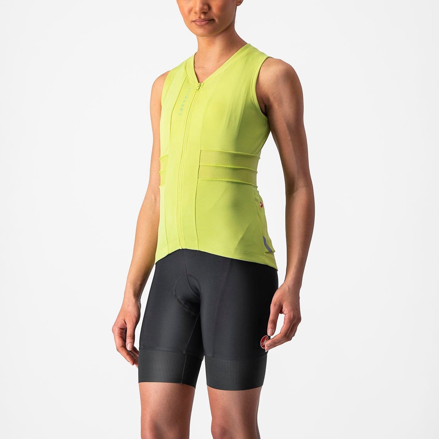 Castelli ANIMA 4 SLEEVELESS Jersey Dames Lichtgroen | QBY178543