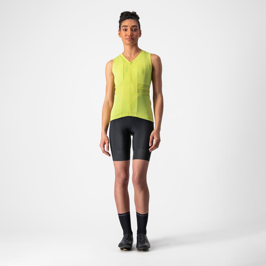 Castelli ANIMA 4 SLEEVELESS Jersey Dames Lichtgroen | QBY178543