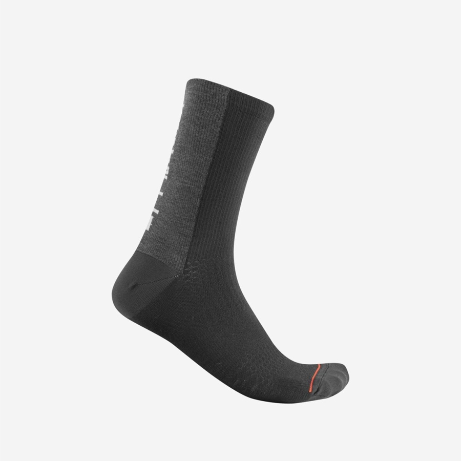 Castelli BANDITO WOOL 18 Sokken Heren Zwart | YNE231709