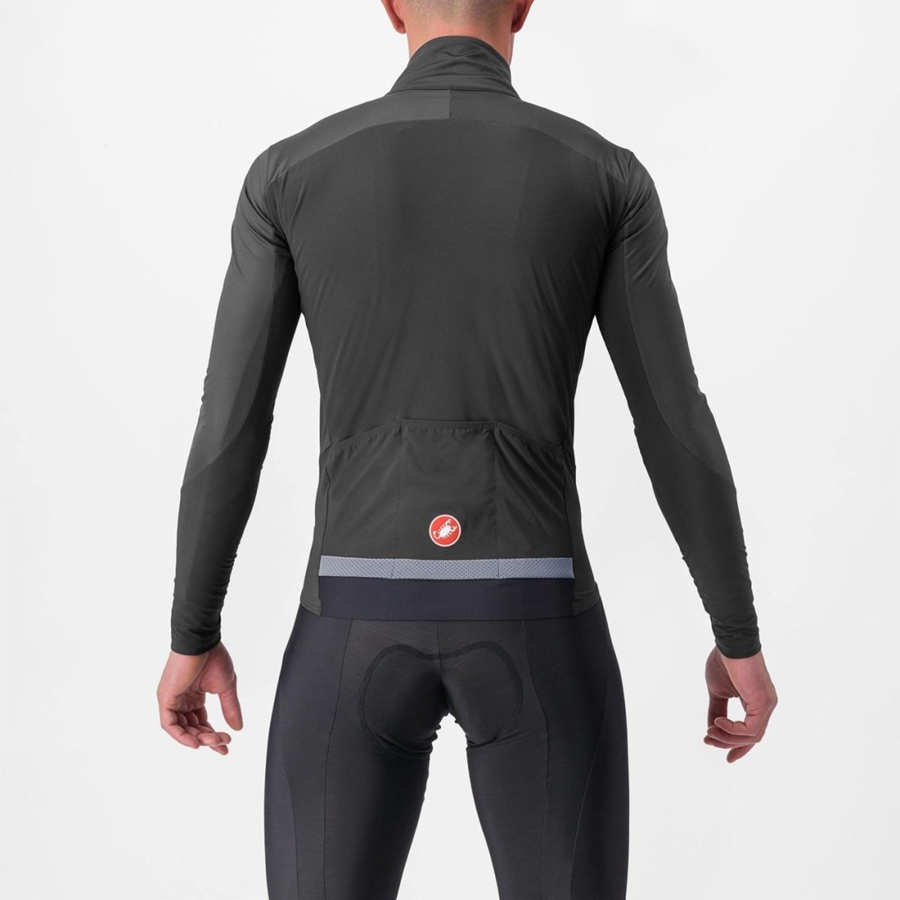 Castelli BETA RoS Jassen Heren Grijs Donkergrijs Rood | VHF923705