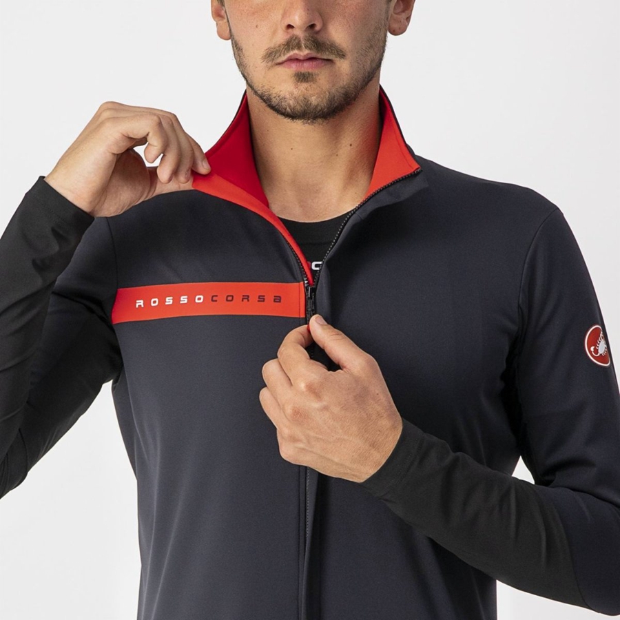 Castelli BETA RoS Jassen Heren Zwart Rood | IWN928764