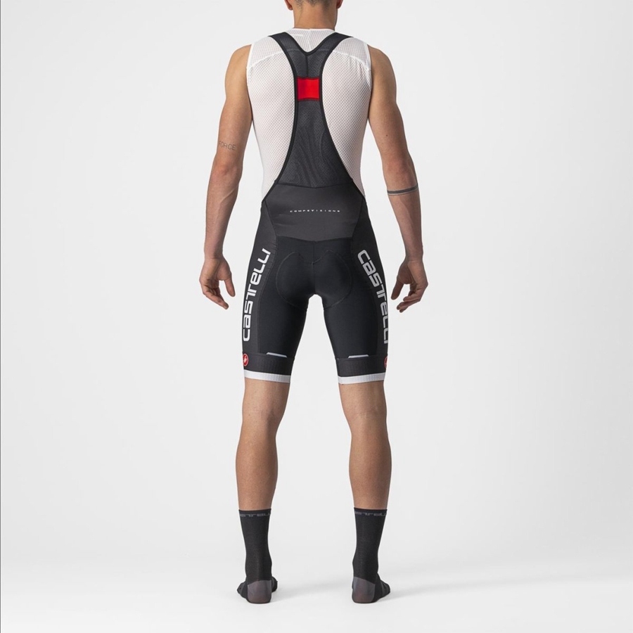 Castelli COMPETIZIONE KIT Korte Broek Met Slabbetje Heren Zwart Zilver Grijs | ZLS497802