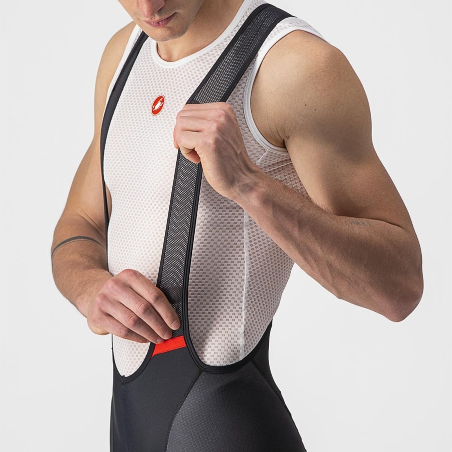 Castelli COMPETIZIONE KIT Korte Broek Met Slabbetje Heren Zwart Zilver Grijs | ZLS497802