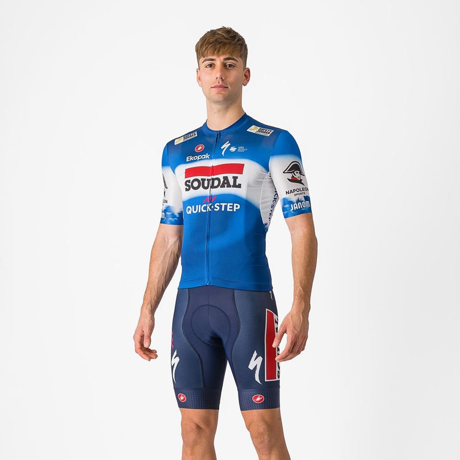 Castelli COMPETIZIONE Korte Broek Met Slabbetje Heren Blauw | DPE924176