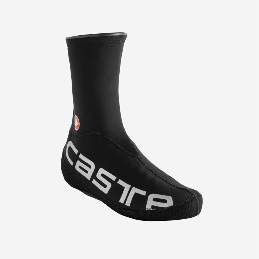 Castelli DILUVIO UL Overschoenen Heren Zwart Zilver | MOB846279