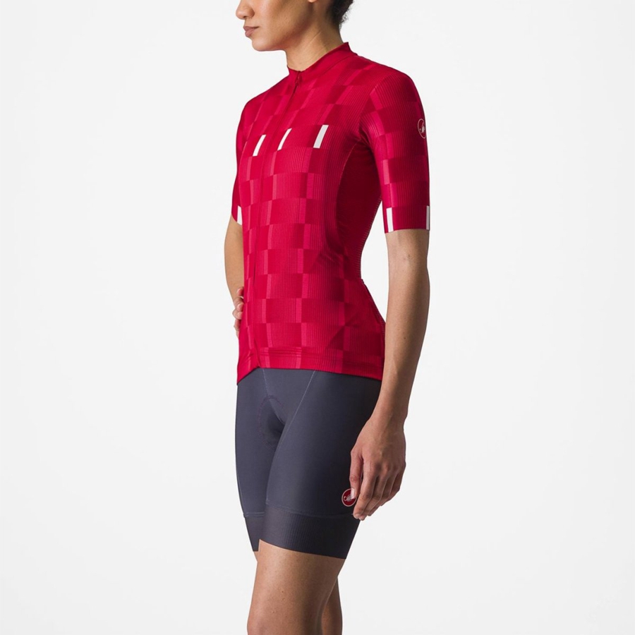 Castelli DIMENSIONE Jersey Dames Rood Wit | JQC206543