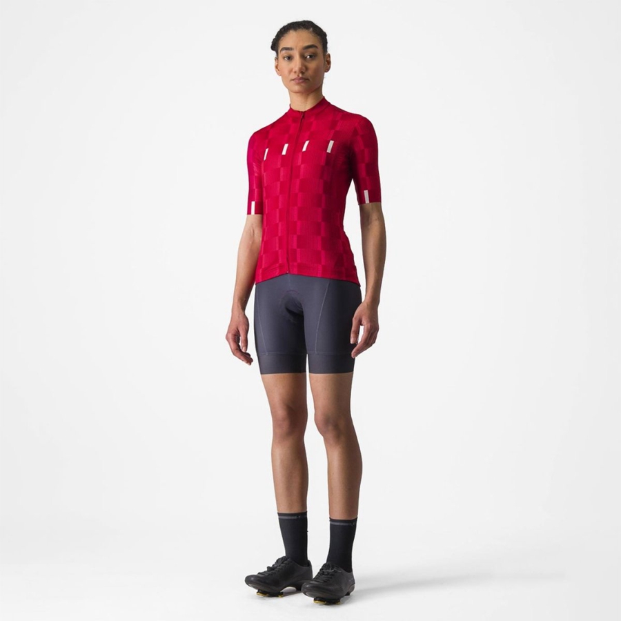 Castelli DIMENSIONE Jersey Dames Rood Wit | JQC206543