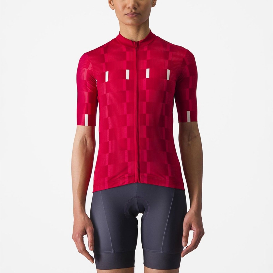 Castelli DIMENSIONE Jersey Dames Rood Wit | JQC206543