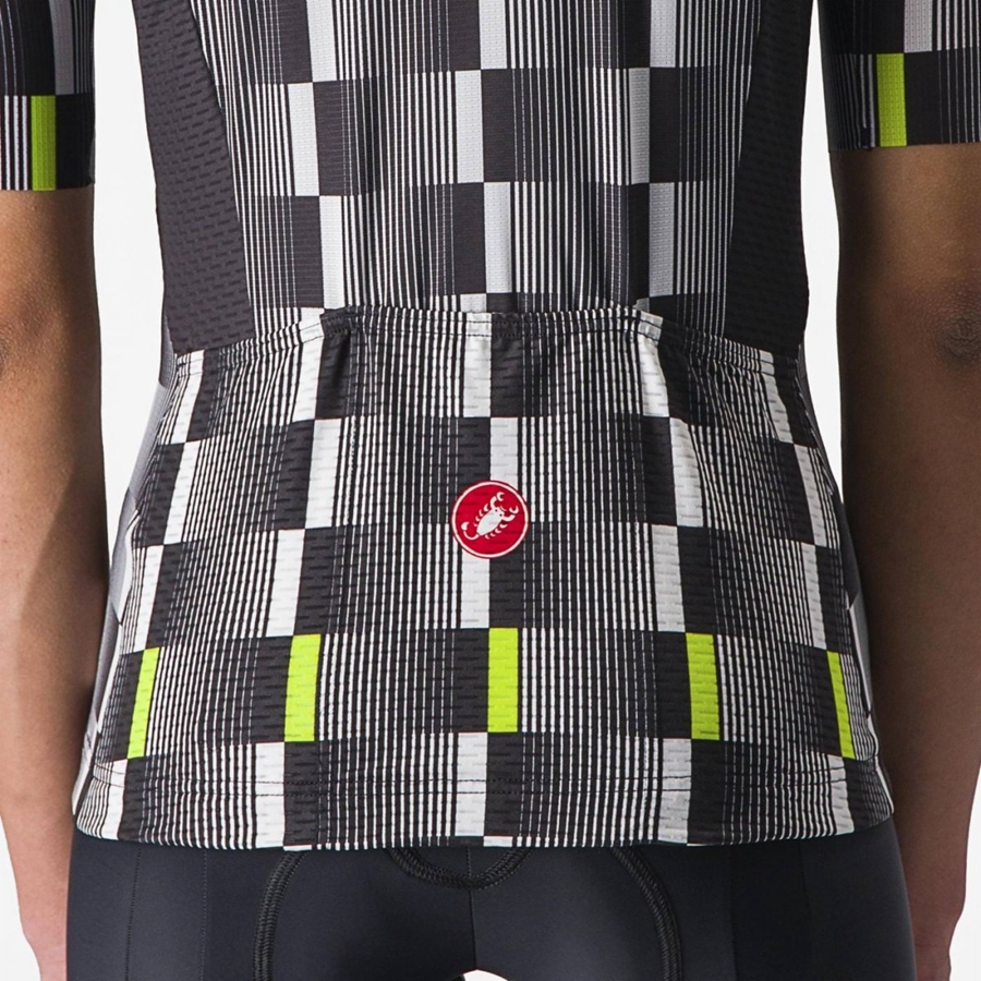 Castelli DIMENSIONE Jersey Dames Zwart Wit Lichtgroen | KGD234879