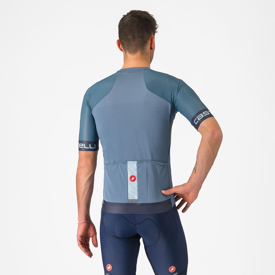 Castelli ENTRATA VI Jersey Heren Lichtgrijs Blauw Donkergrijs | TQM086947