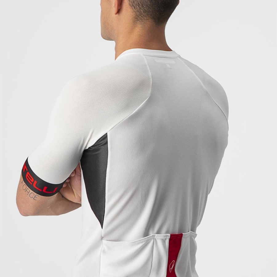 Castelli ENTRATA VI Jersey Heren Wit Zwart Rood | XHP730956