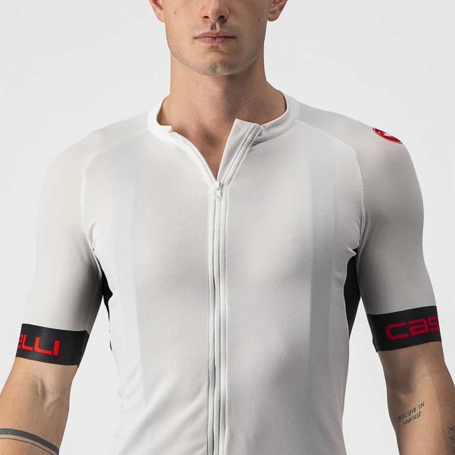 Castelli ENTRATA VI Jersey Heren Wit Zwart Rood | XHP730956